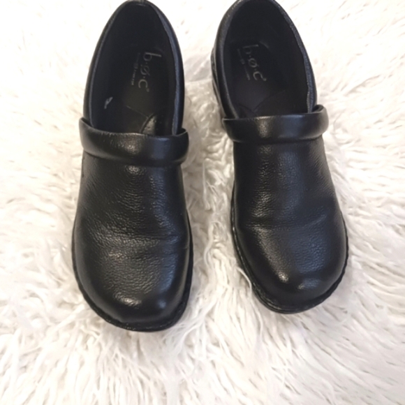 BOC Leather Slip On Clogs Black Size 8 - Picture 1 of 11